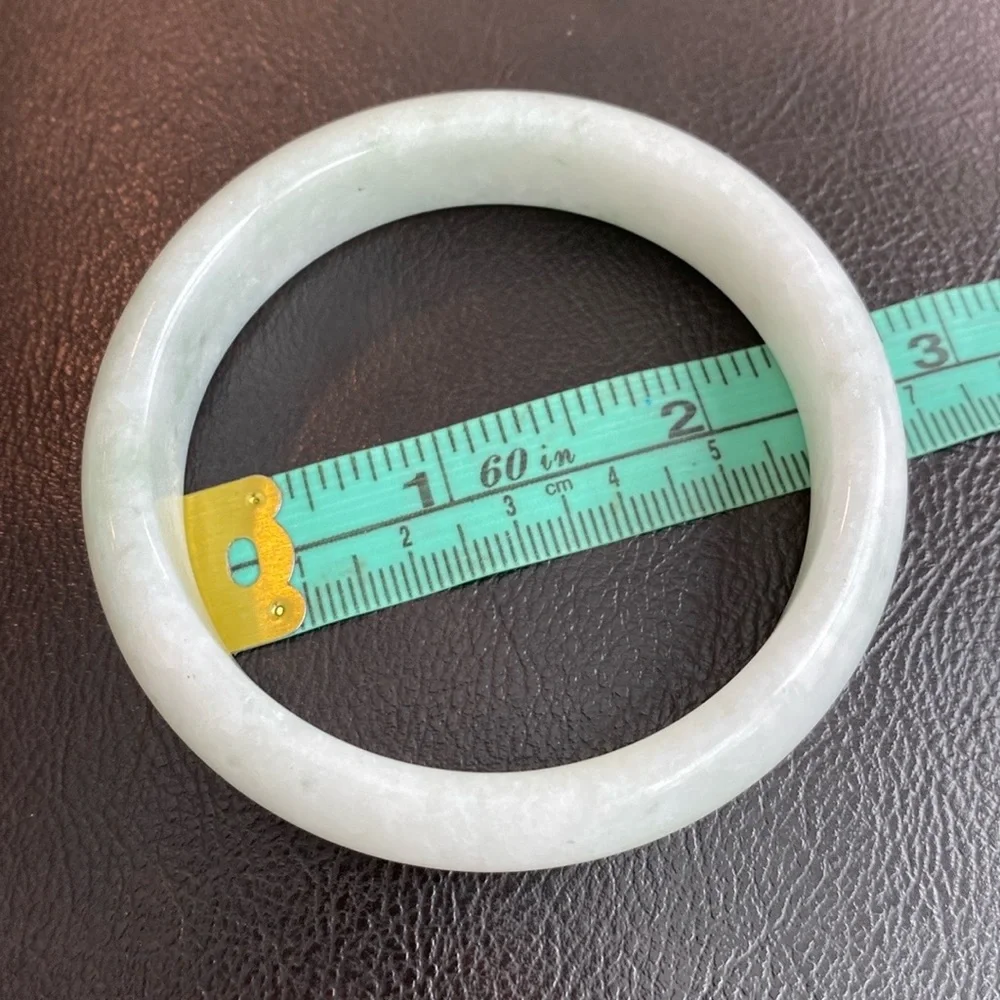 White Jade Bangle Bracelet 59mm Width 15mm - Picture 13 of 13